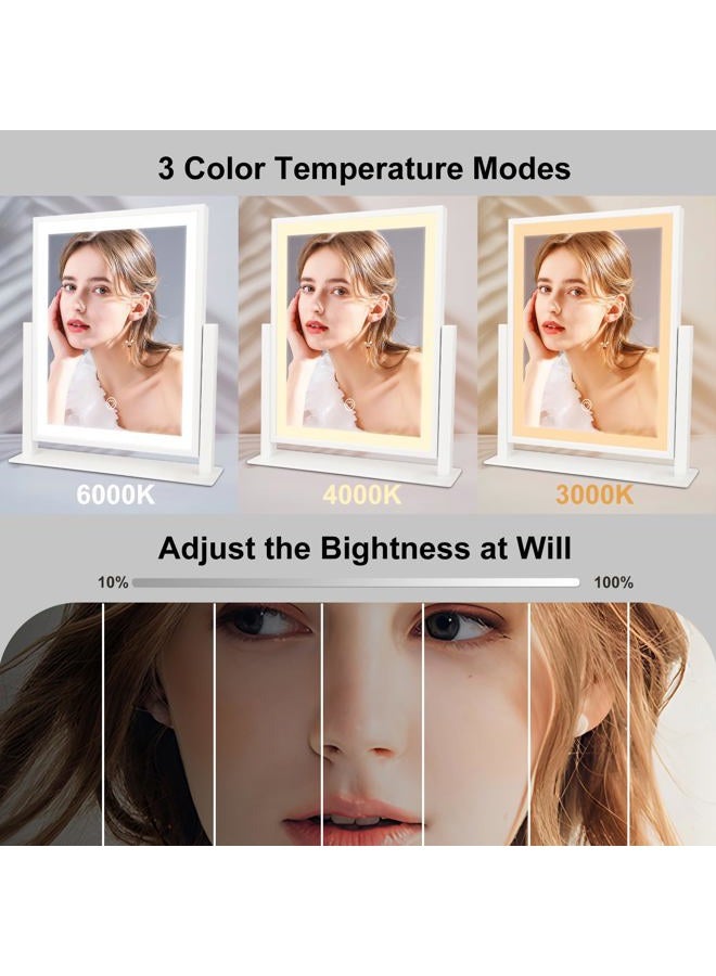 Beelux Vanity Mirror with Lights, New Hollywood Lighted Makeup Mirror with Dimmable Light, Smart Control, Memory, Adjustable Warm White/Natural/Daylight, Birthday (White, 15" L x 14" W) - Image 3