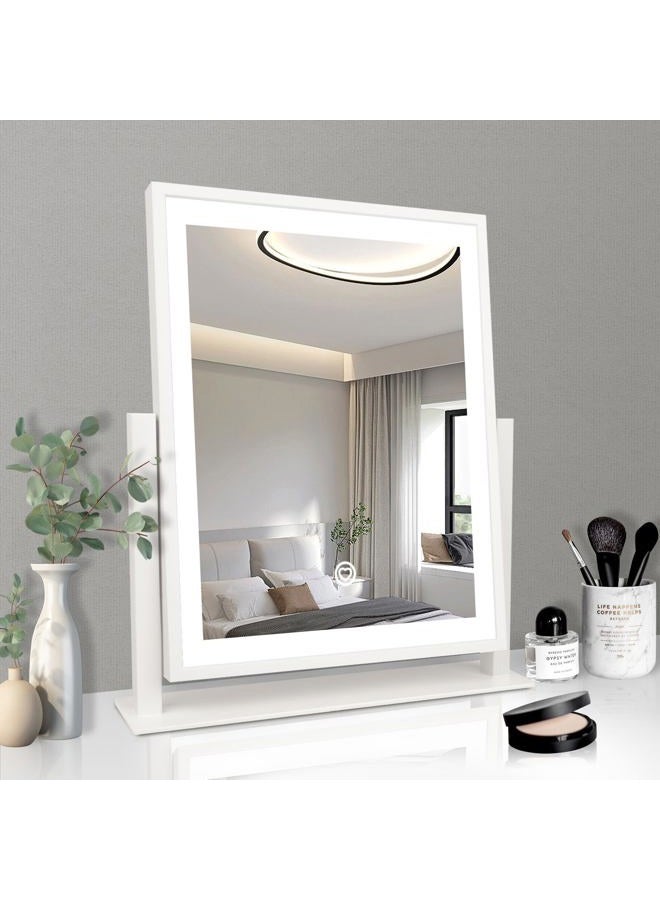 Beelux Vanity Mirror with Lights, New Hollywood Lighted Makeup Mirror with Dimmable Light, Smart Control, Memory, Adjustable Warm White/Natural/Daylight, Birthday (White, 15" L x 14" W) - Image 1