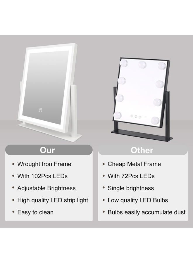 Beelux Vanity Mirror with Lights, New Hollywood Lighted Makeup Mirror with Dimmable Light, Smart Control, Memory, Adjustable Warm White/Natural/Daylight, Birthday (White, 15" L x 14" W) - Image 5