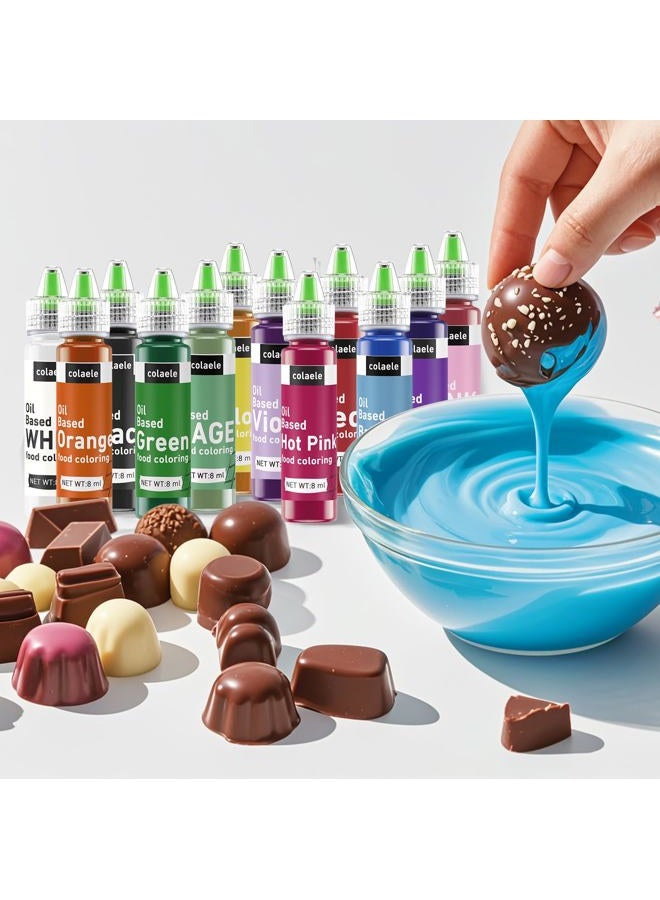 Colaele Oil Based Food Coloring Set - 12 Tasteless Colors, Edible Oils, Food Colorants for Melted Chocolates, Decoration, Velantine'S Oil Food Color Baking Frostin - Image 3