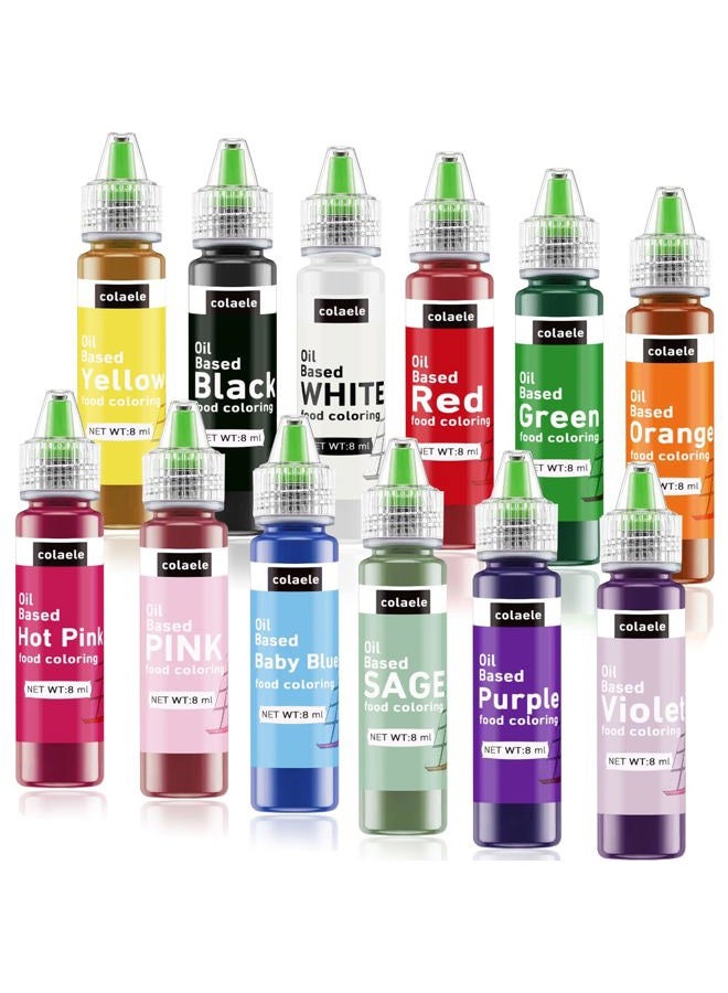 Colaele Oil Based Food Coloring Set - 12 Tasteless Colors, Edible Oils, Food Colorants for Melted Chocolates, Decoration, Velantine'S Oil Food Color Baking Frostin - Image 1