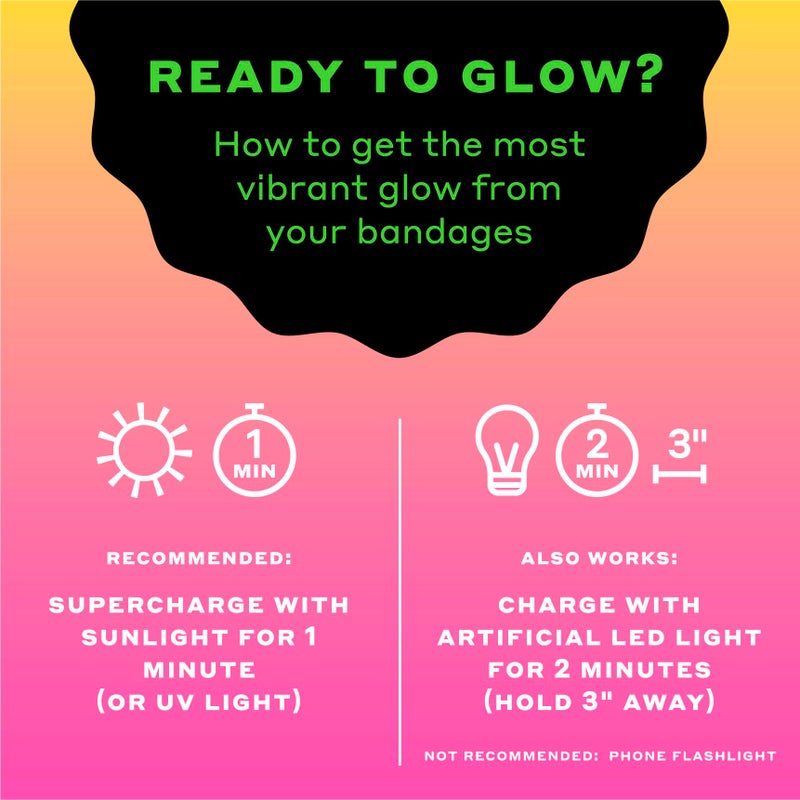 Welly Bandage Glow-in-The-Dark Refill Pack | Adhesive Flexible Fabric Bandages | Assorted Shapes and Patterns for Minor Cuts, Scrapes, and Wounds - 120 Count - Image 2