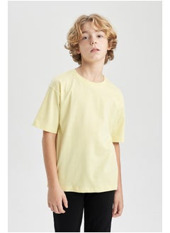 Boy Oversize Fit Crew Neck Knitted Short Sleeve T-Shirt