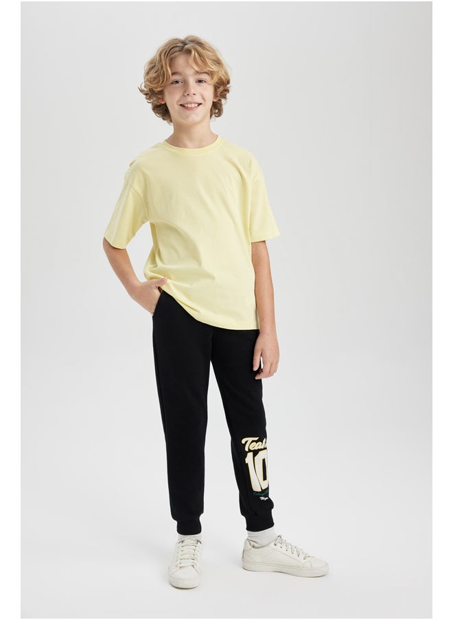 DeFacto - Boy Oversize Fit Crew Neck Knitted Short Sleeve T-Shirt - Image 1