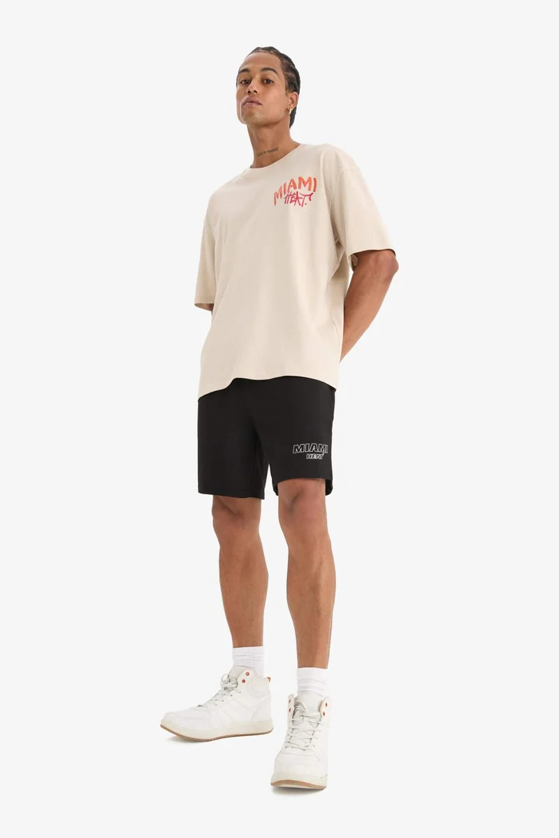 ديفاكتو DeFactoFit NBA Miami Heat Standard Fit Shorts