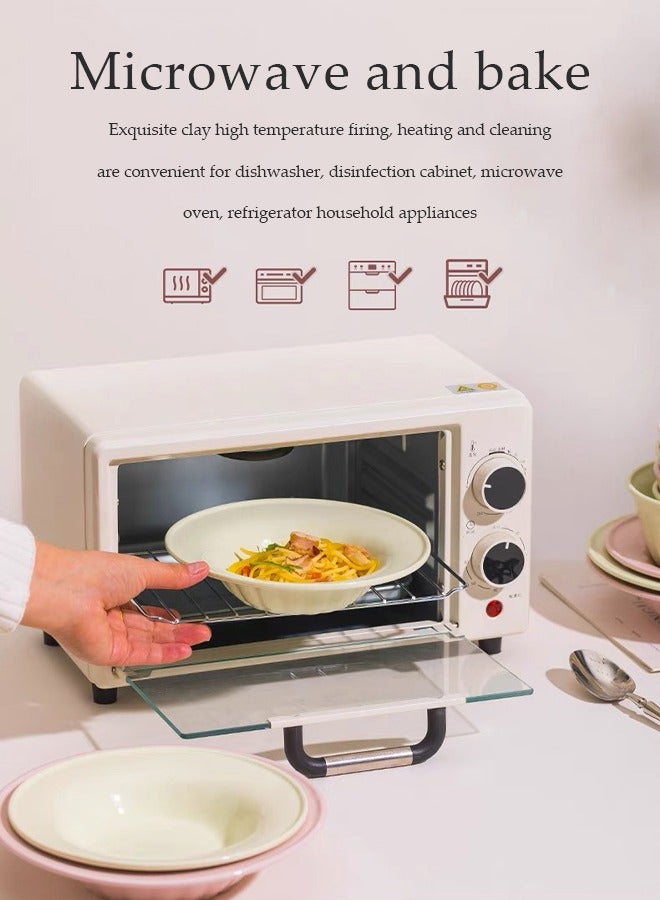 DUNISO 4 Pcs Dinnerware Set，Premium Porcelain Dinner Set，Home Tableware Set，High Temperature Resistance, Easy To Clean，Includes Plates, Round Bowls，With Simple And Fresh Style，Suitable For Two People To Use，For Oven And Dishwasher And Microwave Safe - Image 3