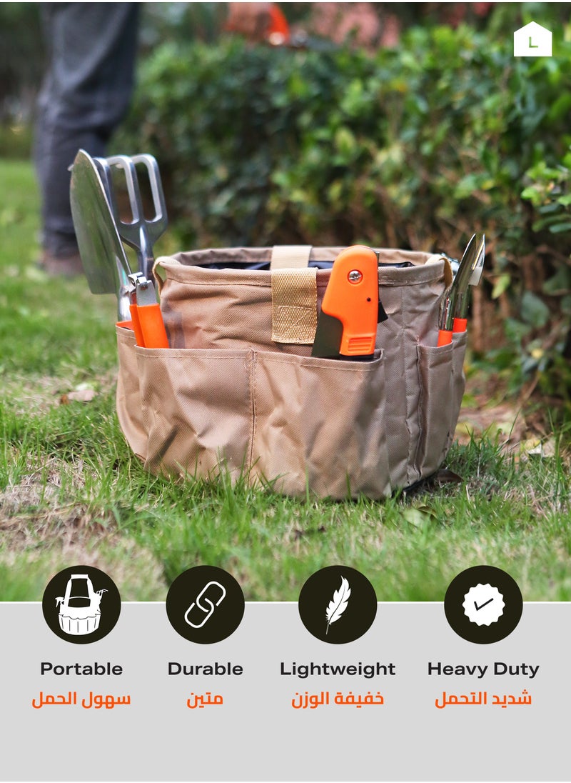 LAWAZIM Garden Bucket with Tools -10 Piece- Heavy Duty Rust-Resistant Ergonomic Gardening Tools with Storage Bag and Hand and Wrist Protective Gloves for Landscaping Planting Pruning  - Image 4
