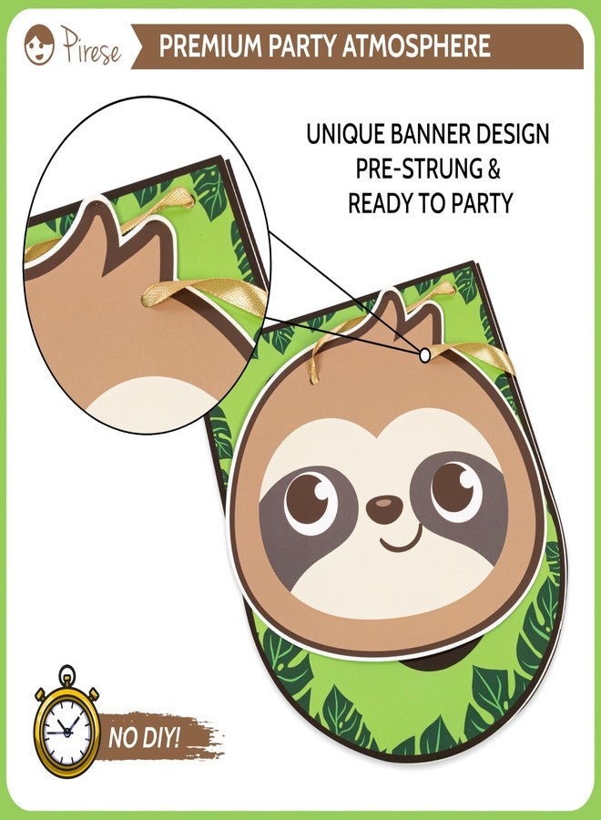 Pirese Sloth Birthday Decorations - Happy Birthday Banner Kit with Balloons, Sloth Party Supplies, Sloth Decor for Kids, Cute Jungle Sloth Decorations, Sloth Theme Party Decor, Sloth Balloon - Image 5