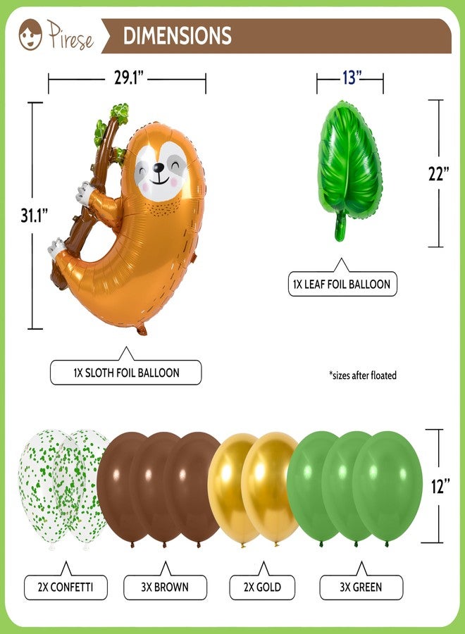 Pirese Sloth Birthday Decorations - Happy Birthday Banner Kit with Balloons, Sloth Party Supplies, Sloth Decor for Kids, Cute Jungle Sloth Decorations, Sloth Theme Party Decor, Sloth Balloon - Image 4