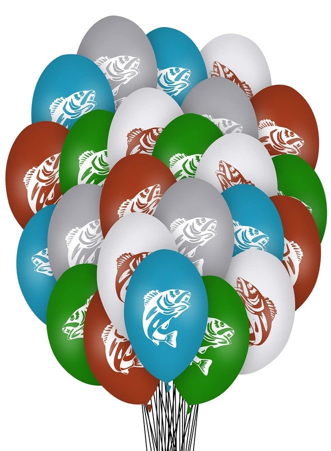 Lecpeting 30 Pcs Bass Balloons Bass Fishing Party Decoration Balloons 12 Inches Latex Balloon for Baby Shower Gone Fishing Birthday Party Decorations - Image 1