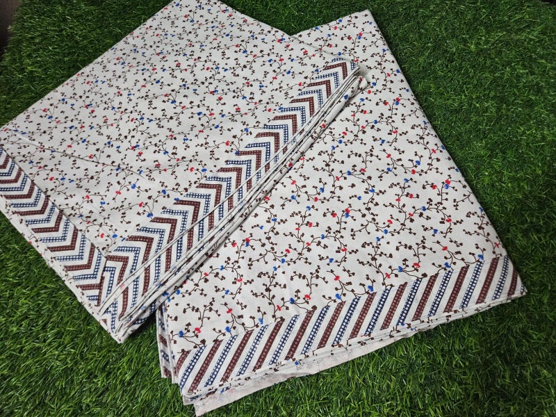 PRISCILLA 220 TC 100% Pure Cotton Skin Friendly Single Bed Beautiful Printed with Border Coloured Top Sheet | Summer Blanket | Khes | AC Blanket | Dohar As Chaddar, Pack of 2 (Design 6) - Image 5