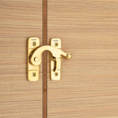 Sardar DL-05 Brass Flip Latch| Double Door Lock Hardware|Safety Door Latch Lock| Heavy Duty Door Stopper (Gold) - Image 1
