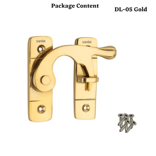 Sardar DL-05 Brass Flip Latch| Double Door Lock Hardware|Safety Door Latch Lock| Heavy Duty Door Stopper (Gold) - Image 4