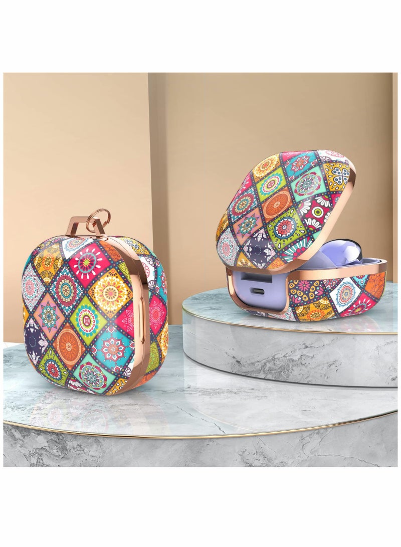 Excefore Earphone Protective Cover, for Samsung Galaxy Buds 2 Pro Case / Galaxy Buds Pro Case / Galaxy Buds 2 Case / Galaxy Buds Live Case Stylish Hard TPU Shockproof Cover for Women Girls (Boho, with Keychain - Image 2