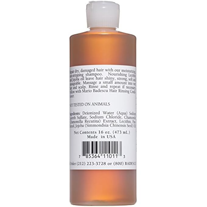 MARIO BADESCU LECITHIN NOURISHING SHAMPOO | HYDRATING AND MOISTURIZING SHAMPOO FOR MEN & WOMEN WITH JOJOBA OIL & LECITHIN | HELPS RESTORE DRY, DAMAGED & COLOR-TREATED HAIR | 16 FL OZ - Image 2