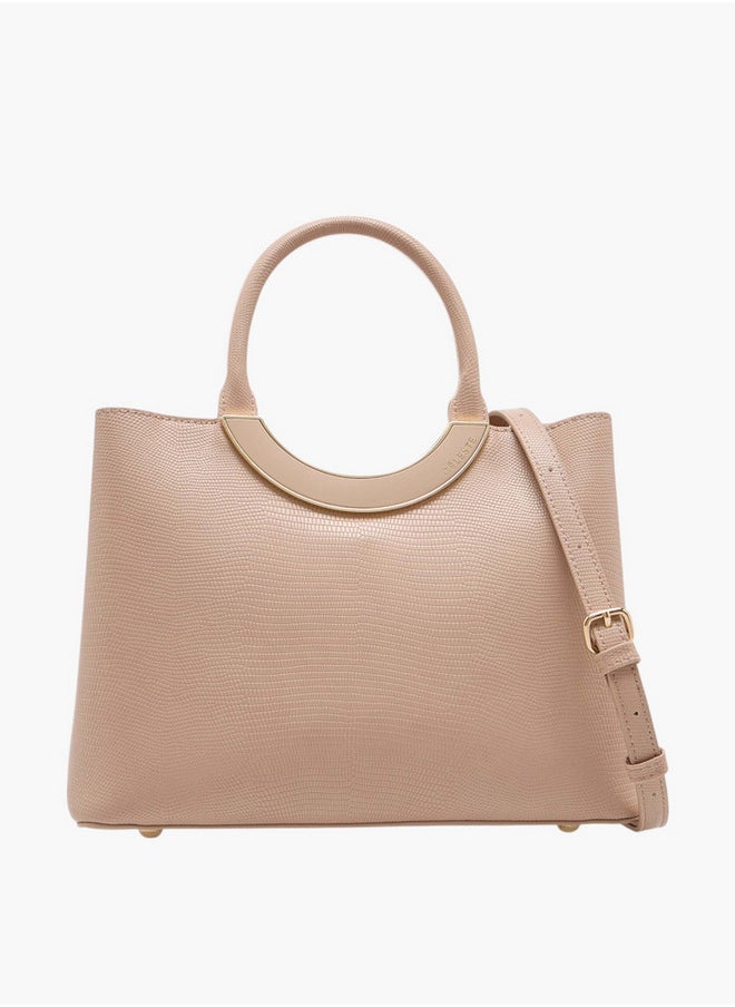Celeste Women's Textured Tote Bag with Detachable Strap and Zip Closure  - Image 1