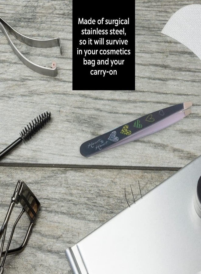 DreamCut Expert Slant Tweezers - Stainless Steel - Heart Collection (Sketch My Heart Blue) - Image 3