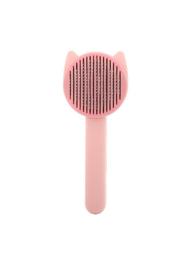 Pet Cat Grooming Brush Self Cleaning Slicker Brush Stainless Steel Bristles Remove Tangles Shedding Fur Ergonomic Non Slip Handle for Long and Short Hair Cats Kittens - Image 1