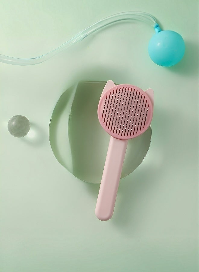 Pet Cat Grooming Brush Self Cleaning Slicker Brush Stainless Steel Bristles Remove Tangles Shedding Fur Ergonomic Non Slip Handle for Long and Short Hair Cats Kittens - Image 4