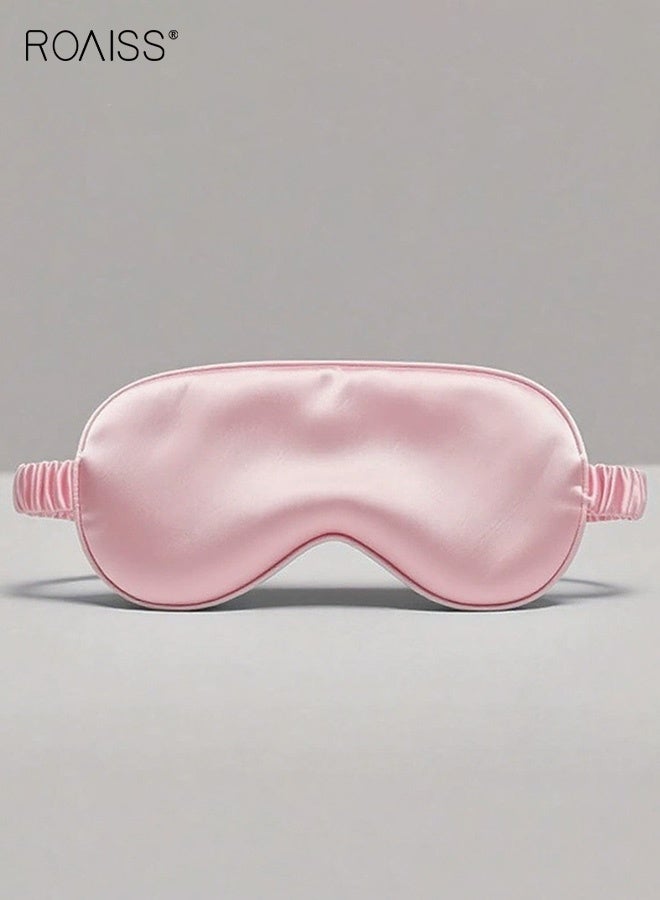 roaiss Unisex Eye Mask with Adjustable Strap Light Blocking Sleeping Aid Blindfold for Naps and Night Sleep, Soft Comfortable Design Perfect as a Gift for Travelers, Insomnia Sufferers, and Light-Sensitive Sleepers Pink - Image 1