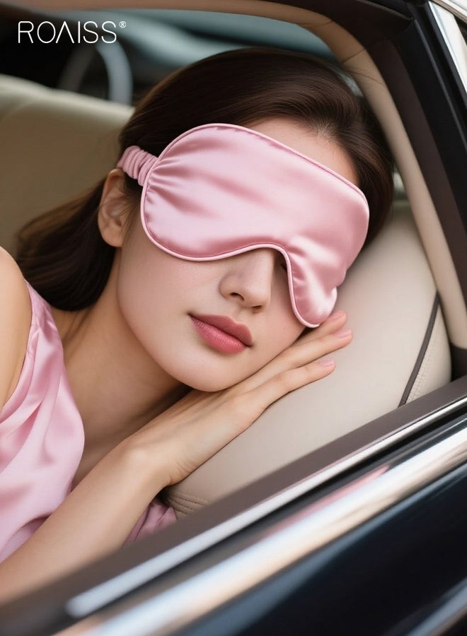 roaiss Unisex Eye Mask with Adjustable Strap Light Blocking Sleeping Aid Blindfold for Naps and Night Sleep, Soft Comfortable Design Perfect as a Gift for Travelers, Insomnia Sufferers, and Light-Sensitive Sleepers Pink - Image 1