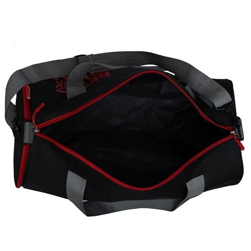 Sfane Polyester Men & Women Trendy Sports Duffle/Gym Bag/Shoulder Bag (Black & Red) - Image 5