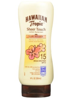 Hawaiian Tropic Sheer Touch Broad Spectrum Sun Care Lotion Spf 15 Coconut 8 Fl Oz  - Image 1