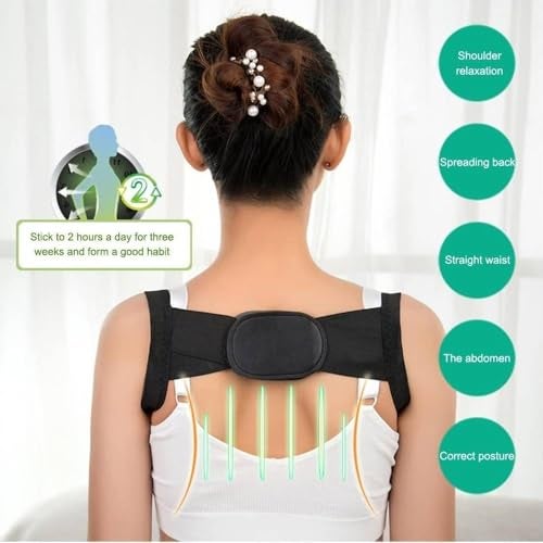 CLICKSWIFT®1 Pcs Posture Corrector for Men and Women Adjustable Upper Back Brace for Clavicle Support Pain Relief for Neck, Shoulder & Upper Back Breathable & Comfortable Discreet Wear Under Clothes - Image 5