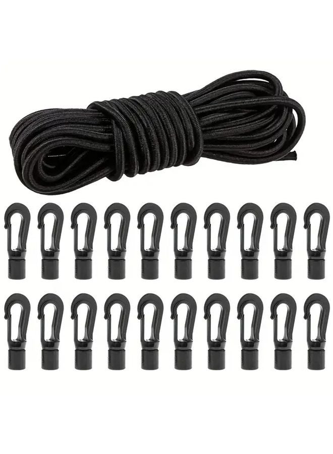 حبل ربط السطح المتين مع 10 خطاطيف طوله 25 قدمًا للقوارب الكاياك والتخييم واللياقة البدنية - Image 2