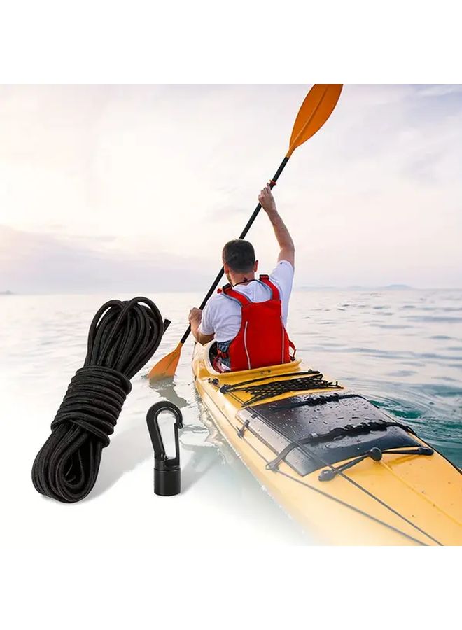 حبل ربط السطح المتين مع 10 خطاطيف طوله 25 قدمًا للقوارب الكاياك والتخييم واللياقة البدنية - Image 5