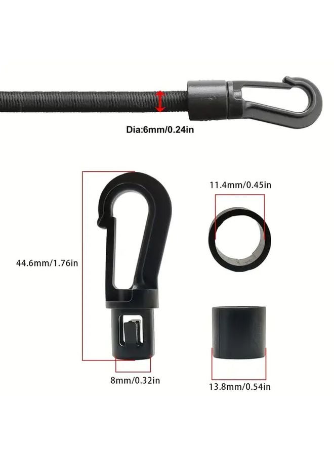 حبل ربط السطح المتين مع 10 خطاطيف طوله 25 قدمًا للقوارب الكاياك والتخييم واللياقة البدنية - Image 4