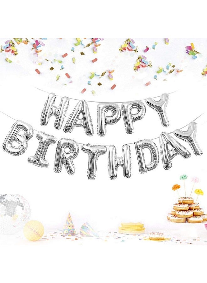 ستوريو بالونات عيد ميلاد سعيد مقاس 16 بوصة من LUXZURY by Storio، لوازم حفلات أعياد الميلاد، بالونات عيد ميلاد سعيد لتزيين الحفلات - فضي، (الموديل: lux130)، متعدد الألوان - Image 4
