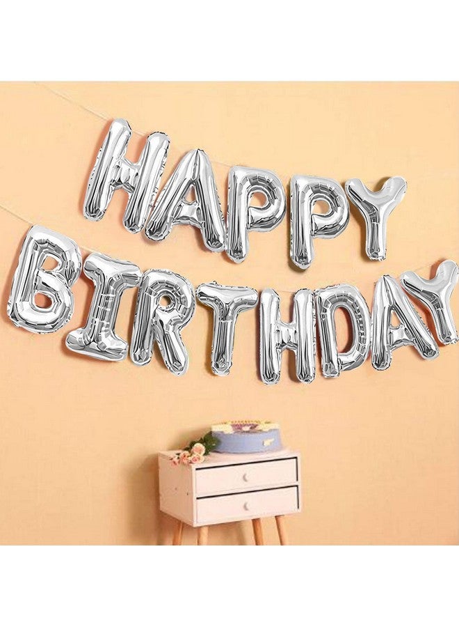 ستوريو بالونات عيد ميلاد سعيد مقاس 16 بوصة من LUXZURY by Storio، لوازم حفلات أعياد الميلاد، بالونات عيد ميلاد سعيد لتزيين الحفلات - فضي، (الموديل: lux130)، متعدد الألوان - Image 1