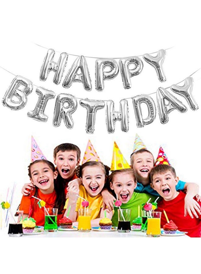 ستوريو بالونات عيد ميلاد سعيد مقاس 16 بوصة من LUXZURY by Storio، لوازم حفلات أعياد الميلاد، بالونات عيد ميلاد سعيد لتزيين الحفلات - فضي، (الموديل: lux130)، متعدد الألوان - Image 2