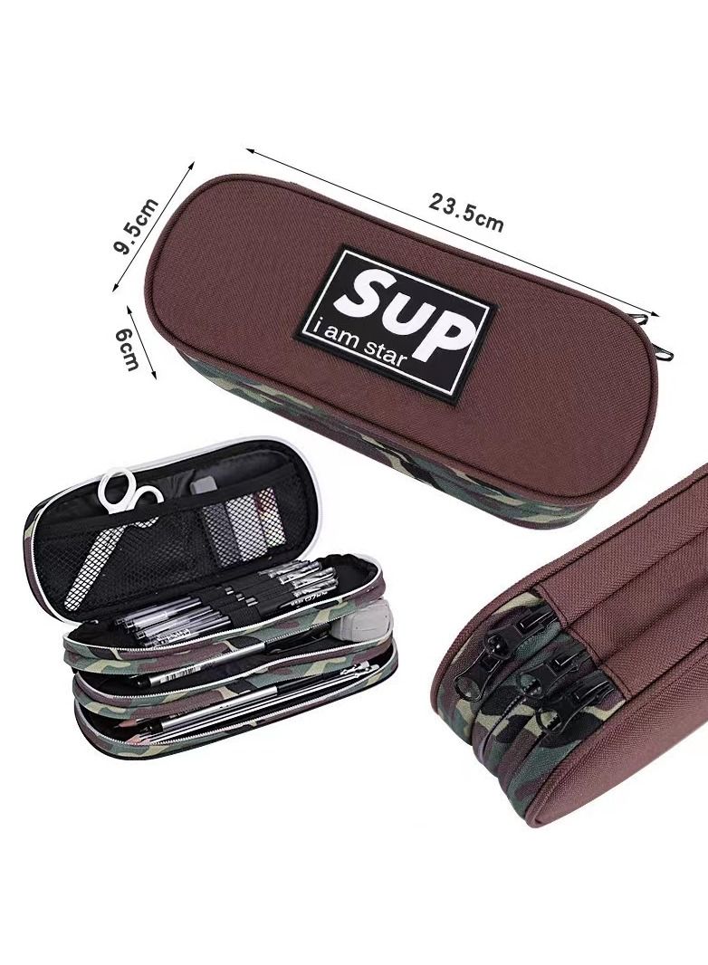 KUYING Large Capacity Multi-Layer Stationery Bag Multifunctional Pencil Case  - Image 2