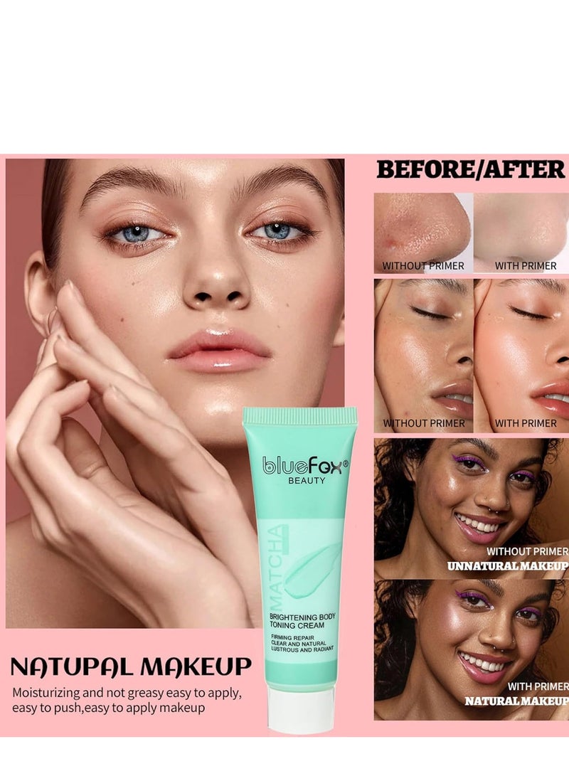 BLUE FOX Primer Makeup,Hydrating Face Primer,Makeup Primer for Face,Smoothing Skin Pore Filler Make up Primer Cream,Long Lasting Colour Corrector Primer Foundation Base,Green Gripping Face Primer - Image 3