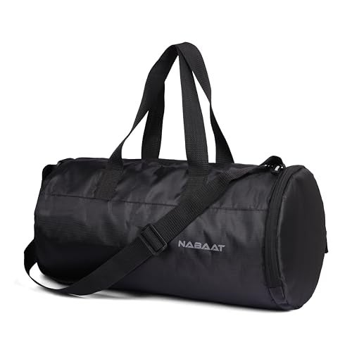 NABAAT EliteFit Classic Gym Bag for Men & Women Sports Bag/Kit Bag with Separate Shoe Compartment (Black, GMB-BK-3) - Image 1