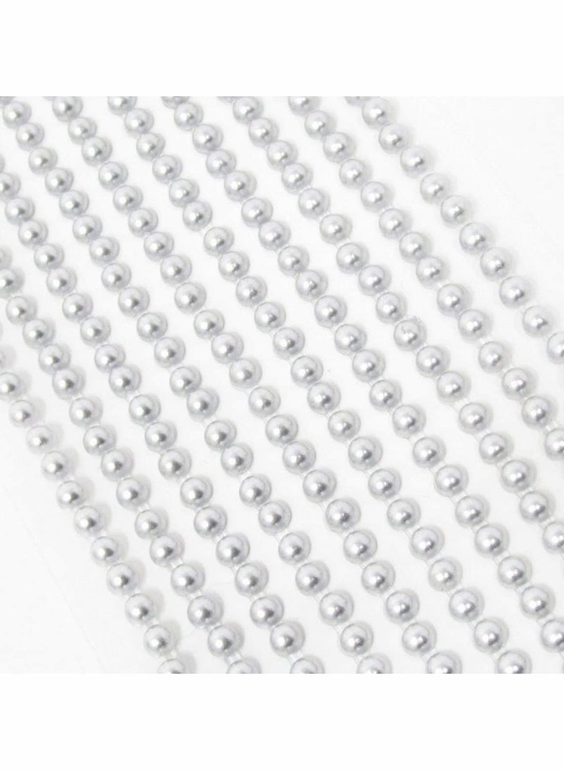 Excefore Pearl Rhinestone Stickers Makeup, Eye Body Face Gems Jewels Flat Pearls Nail Art Decorations 3D Self Adhesive Crystal Makeup Diamonds Temp Tattoo Dots for Women Party Supplies, 4 Size 2800 PCS (Silver - Image 5