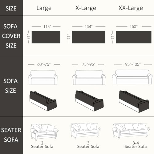 VC Life VClife Bohemian Sofa Covers Chenille Couch Cover for Sectional Couch, Soft Non Slip Couch Covers for 2 Cushion Sofa Breathable Sofa Furniture Protector Slip Cover for Couch, Pumpkin, 71"X118" - Image 5