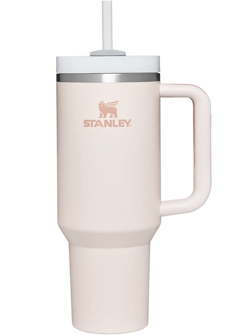 Stanley - Stanley Quencher H2.0 FlowState Stainless Steel Vacuum Insulated Tumbler with Lid and Straw for Water, Iced Tea or Coffee Smoothie & More - Rose Quartz, 40 oz Water Bottle - Image 1