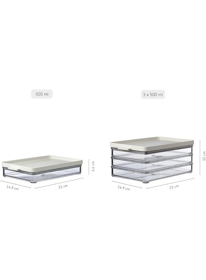 Mepal Ham Storage Box With 3 Layers   Fridge Storage Box With Lid   Cold Cuts   Container For Kitchen Organization   3 X 500 Ml   Black - Image 3