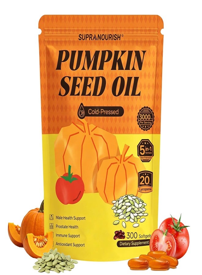 SUPRANOURISH Pumpkin Seed Oil 3000mg Saw Palmetto Lycopene 300 Softgels - Image 1