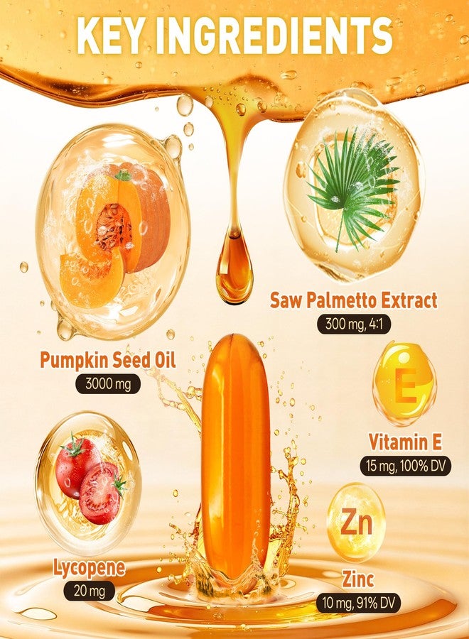 SUPRANOURISH Pumpkin Seed Oil 3000mg Saw Palmetto Lycopene 300 Softgels - Image 5