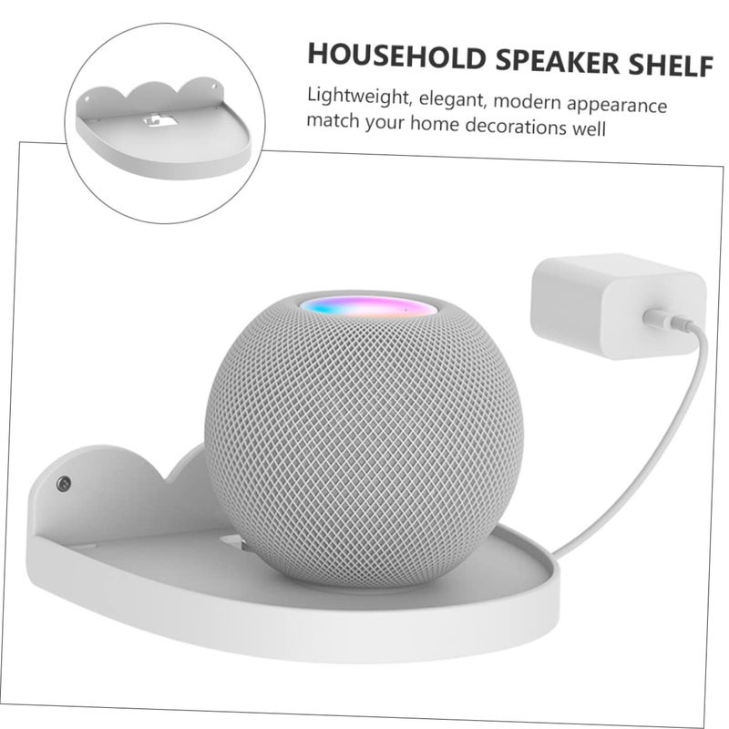 White Wall Mounted Speaker Shelf Multi Functional Audio Rack Stand - Image 3