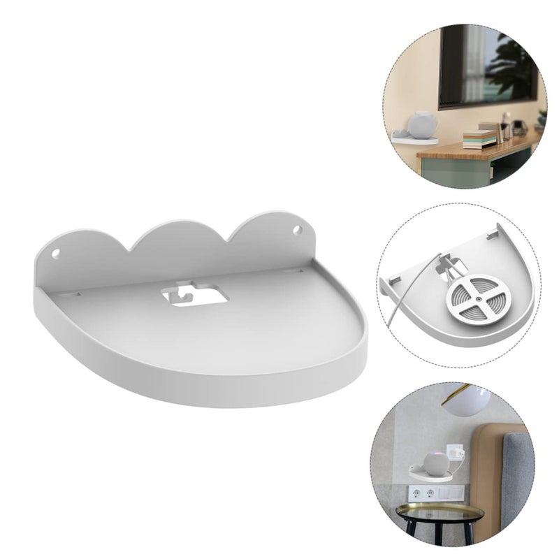 White Wall Mounted Speaker Shelf Multi Functional Audio Rack Stand - Image 5