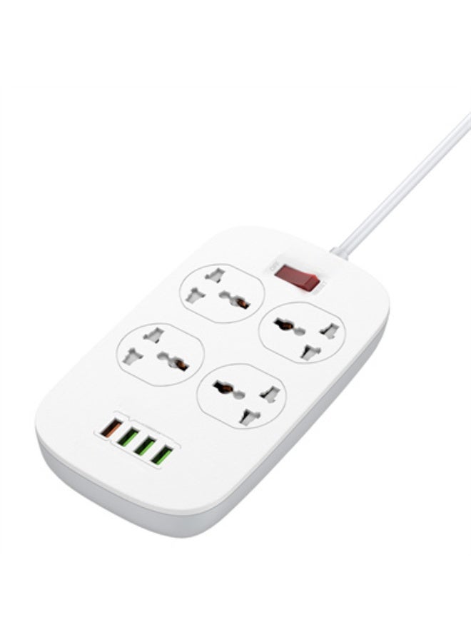 ريبنيو 4 مقابس طاقة ومنافذ USB بقوة 18 وات من سلسلة Defender، شريط طاقة 2500 وات مع منفذ USB QC، سلك طاقة شحن سريع، أبيض، 2 متر - Image 3