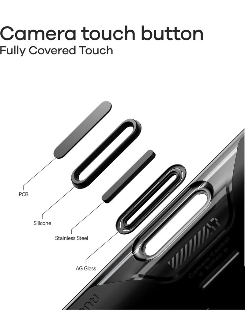 Aulumu A17 for iPhone 17 Pro Magnetic Thermal Case | CoolHyper | with Camera Control | IMD Technology | Compatible with Magsafe | Touch Translucent Gray - Image 2