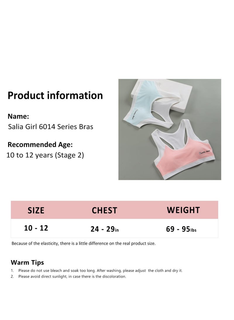 Girls Training Bras Teens Sports Cotton 10-12 Seamless Racerback Bralettes Underwear with Removable Padding 4 Pack - Image 2