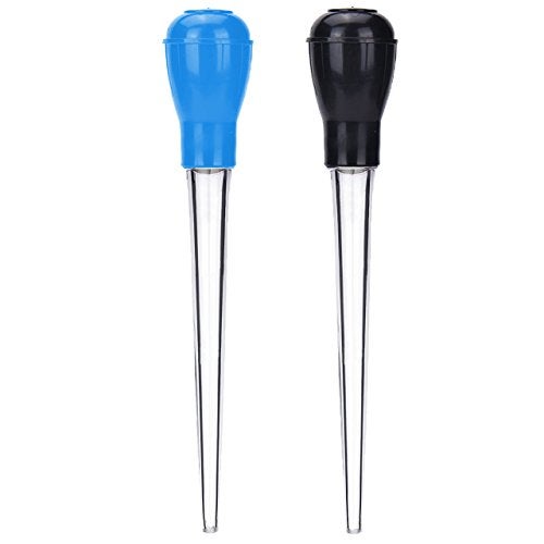 Long Turkey Basters for Cooking with Measurements Only for Room Temperature Liquids Blue and Black Color