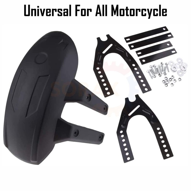 Asryd حماية طين مرنة خلفية من أسريد للدراجة مصنوعة من مادة ABS متوافقة مع TVS Apache RTR 160 4V، سوداء - Image 4